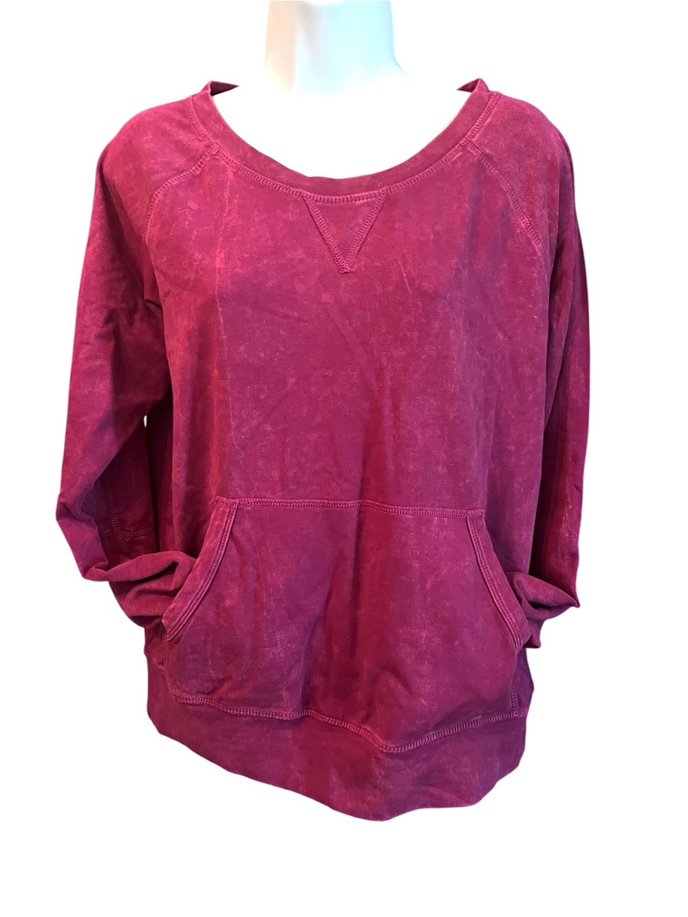 Central Park Pink Acid Wash Sweatshirt Women’s Medium Boho Lounge Athleisure